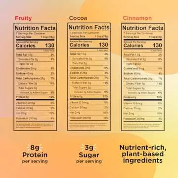 Plant-Based and Vegan Breakfast Cereal by Three Wishes - Multi-Flavor, 3 Pack - More Protein and Less Sugar Snack - Gluten-Free - Cinnamon, Cocoa and Fruity