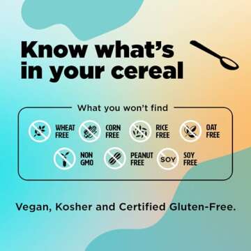 Plant-Based and Vegan Breakfast Cereal by Three Wishes - Multi-Flavor, 3 Pack - More Protein and Less Sugar Snack - Gluten-Free - Cinnamon, Cocoa and Fruity
