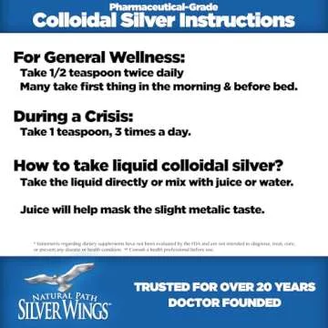 Natural Path Silver Wings Colloidal Silver 500ppm (2,500mcg) Immune Support Supplement 16 fl. oz.