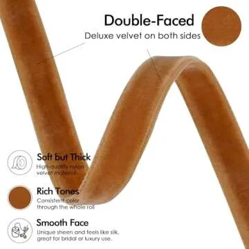 MEEDEE Cognac Velvet Ribbon 3/8 Inch Double Face Velvet Ribbon 2 Rolls 20 Yards Copper Velvet Ribbon for Ornaments, Gift Wrappig, Christmas Tree Decorations, Rustic Wreath, Winter Decor