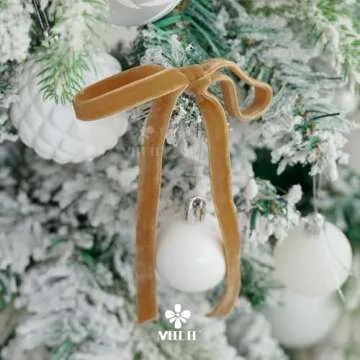 MEEDEE Cognac Velvet Ribbon 3/8 Inch Double Face Velvet Ribbon 2 Rolls 20 Yards Copper Velvet Ribbon for Ornaments, Gift Wrappig, Christmas Tree Decorations, Rustic Wreath, Winter Decor