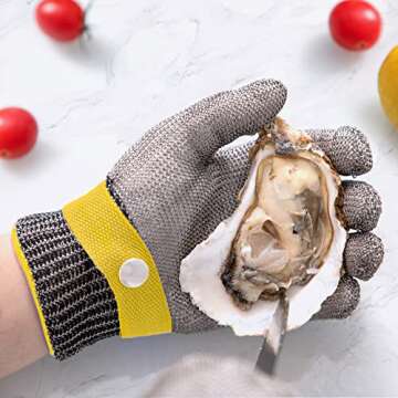 ARCLIBER Level 9 Cut Resistant Glove Stainless Steel Wire Mesh Meta Glove Butcher Safety Work Glove for Chef Cutting, Slicing Chopping and Peeling, Large