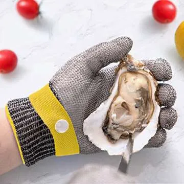 ARCLIBER Level 9 Cut Resistant Glove Stainless Steel Wire Mesh Meta Glove Butcher Safety Work Glove for Chef Cutting, Slicing Chopping and Peeling, Large