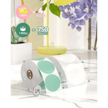 MUNBYN 2 Inch Color Circle Thermal Sticker Labels