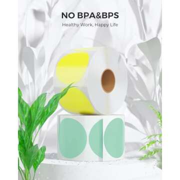 MUNBYN 2 Inch Color Circle Thermal Sticker Labels