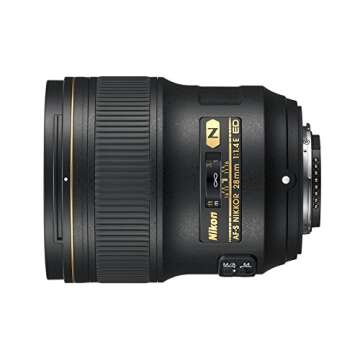 Nikon AF-S NIKKOR 28mm f/1.4E ED f/1.4-16 Fixed Zoom Camera Lens, Black (Renewed)