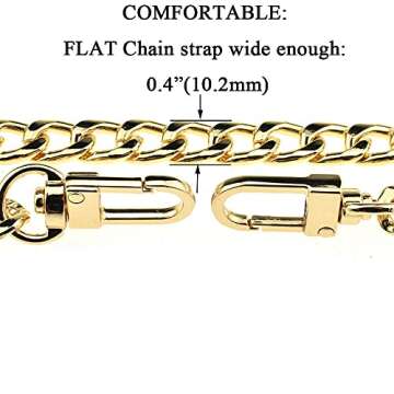 HAHIYO Purse Chain Strap 47.2" - Stylish & Comfortable Gold Replacement for Bags