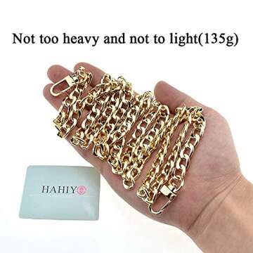 HAHIYO Gold Purse Chain Strap 47.2" for Bag Comfort