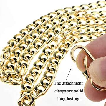 HAHIYO Gold Purse Chain Strap 47.2" for Bag Comfort