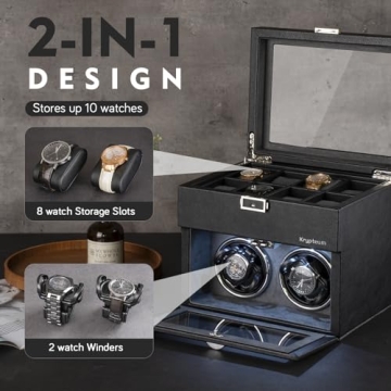KRYPTEUM Double Watch Winder & Jewelry Organizer