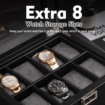 KRYPTEUM Double Watch Winder & Jewelry Organizer
