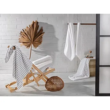 Luxurious Black & White Extra Large Beach Pool Bath Towel