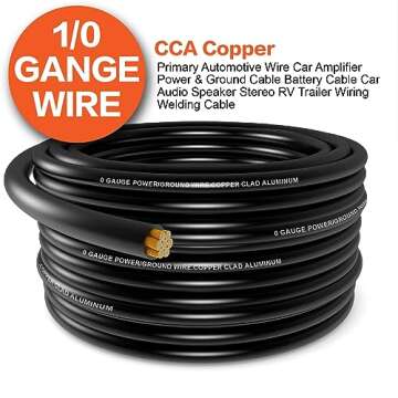 1/0 Gauge Wire(20ft Each - Red/Black) Copper Clad Aluminum CCA - Primary Automotive Wire,Car Amplifi...