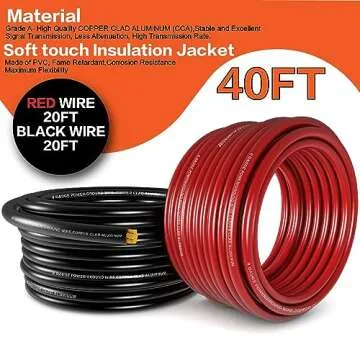 1/0 Gauge CCA Power Ground Wire for Car Audio & More