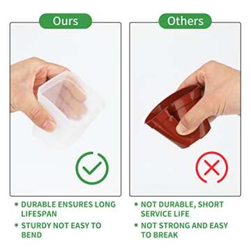 KINGLAKE 3inch Nursery Pots,24 Pcs Thick Plastic Square Planter Pots,Flower Plant Container Seed Starting Transplanting Pots (Clear)