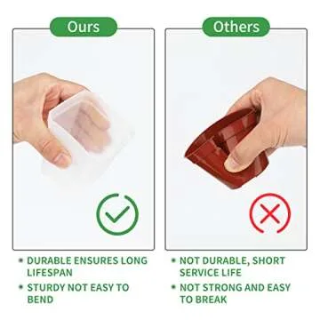 KINGLAKE 3inch Nursery Pots,24 Pcs Thick Plastic Square Planter Pots,Flower Plant Container Seed Starting Transplanting Pots (Clear)