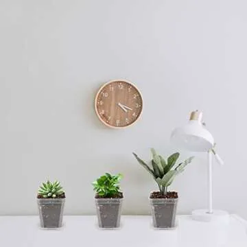 KINGLAKE 3inch Nursery Pots,24 Pcs Thick Plastic Square Planter Pots,Flower Plant Container Seed Starting Transplanting Pots (Clear)