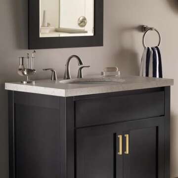 goldenwarm 5 Pack 6-1/4 inch Gold Cabinet Pulls Brushed Brass Drawer Handles Modern Square Stainless Steel Hardware Pull for Kitchen Cupboard Dresser