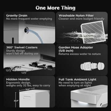 AEOCKY 4500 Sq.Ft Energy Star Dehumidifier 74 Pint