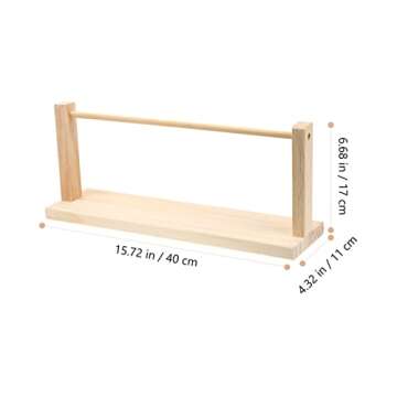 Kisangel Ribbon Storage Organizers Wood Ribbon Rack Holder Craft Ribbon Spool Storage Tool for Wrapp...