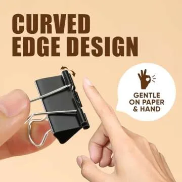 Binder Clips, 48 Pcs Medium Binder Clips, Kalerr Black Binder Clips Medium, 1.25 Inches Binder Clip with Container, Paper Binder Clips Office Supplies, Paper Clamps Bulk for Office, Home, School