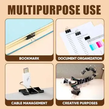 Binder Clips, 48 Pcs Medium Binder Clips, Kalerr Black Binder Clips Medium, 1.25 Inches Binder Clip with Container, Paper Binder Clips Office Supplies, Paper Clamps Bulk for Office, Home, School