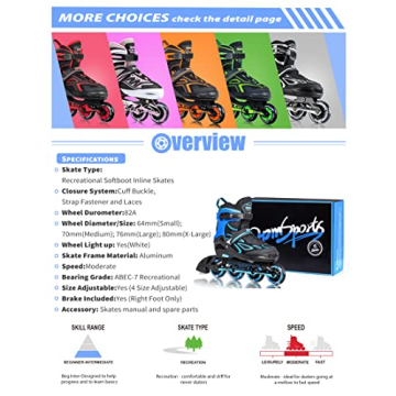 2PM SPORTS Adjustable Light Up Inline Skates for Kids