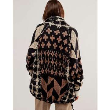 SKIKYAN Women Fall Sweater Cardigans with Oversized Y2K Print Designs