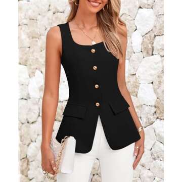 BTFBM Womens Stylish Sleeveless Suit Vests for All Occasions