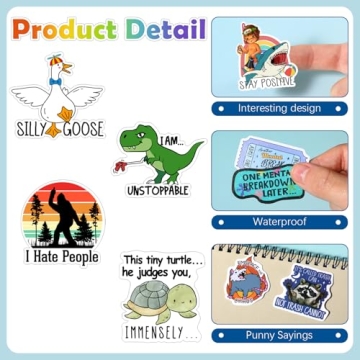 Chivertion Funny Stickers Pack, 400 Pcs Waterproof Humor Stickers