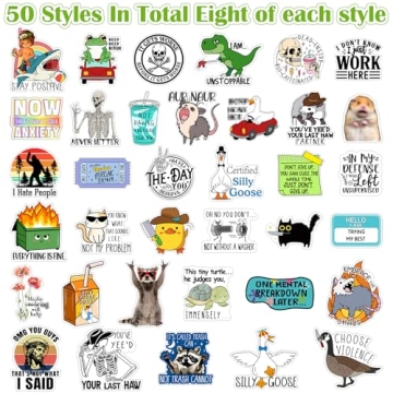 Chivertion Funny Stickers Pack, 400 Pcs Waterproof Humor Stickers