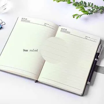 Ruled Journal Notebook, Hardcover Magnetic Clasp Cove, Personal Professional Lined Notebooks, with Pen Loop，Medium 5.7 x 8.3 inches, 120 GSM Thick Paper Gifts Gray