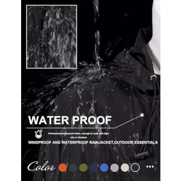 Avoogue Women'S Rain Jackets Waterproof With Hood Foldable Rain Jacket Women Pullover Windbreaker White S