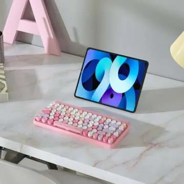 UBOTIE Retro Bluetooth Keyboard for Stylish Typing Charm