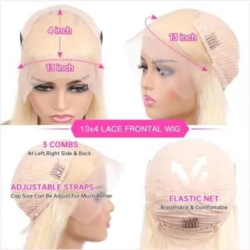 ALSZIQIHR 613 Lace Front Wig Human Hair 613 Frontal Wig Straight Blonde Lace Front Wigs Human Hair Pre Plucked with Baby Hair 180% Density 10A blond wig 30 inch Virgin Hair