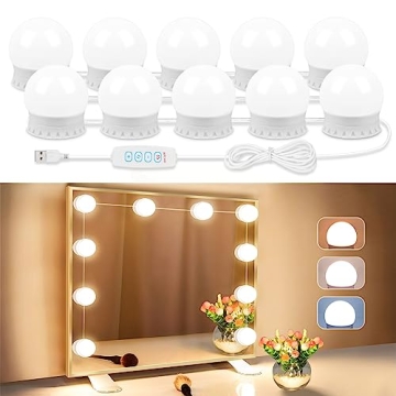 Dimmable LED Vanity Mirror Lights with 10 Bulbs