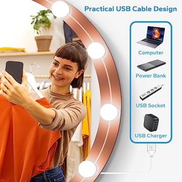 Dimmable LED Vanity Mirror Lights with 10 Bulbs