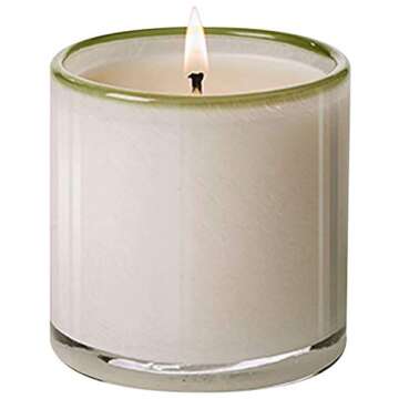 LAFCO New York Classic Candle, Feu de Bois - 6.5 oz - 50-Hour Burn Time - Reusable, Hand Blown Glass Vessel - Made in The USA