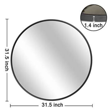 MORIGEM 31.5" Round Metal Frame Mirror