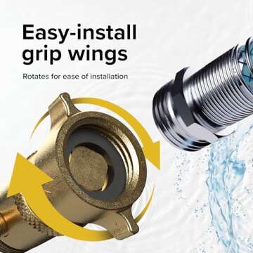 Camco Brass Water Pressure Regulator with Gauge- Helps Protect RV Plumbing and Hoses from High-Pressure City Water - Easy Read Gauge (40064)