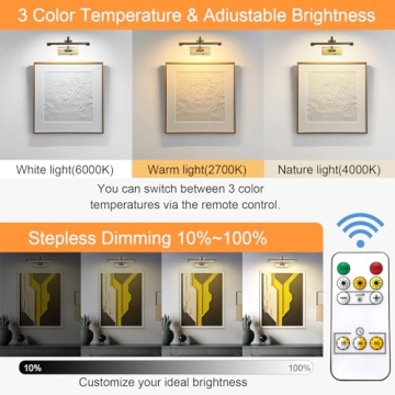 Stylish and Adjustable Tassuowell Picture Light for Your Artwork