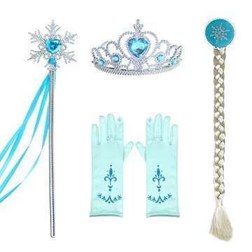 Party Chili Princess Costumes Birthday Dress Up for Little Girls with Crown,Mace,Gloves Accessories ...