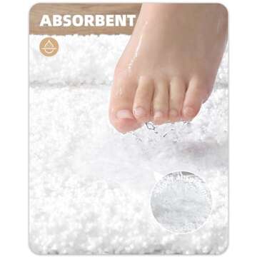 Color&Geometry Ultra Thick Plush Bathroom Rugs- Super Absorbent, Non Slip, Fluffy, Soft, Washable Wh...