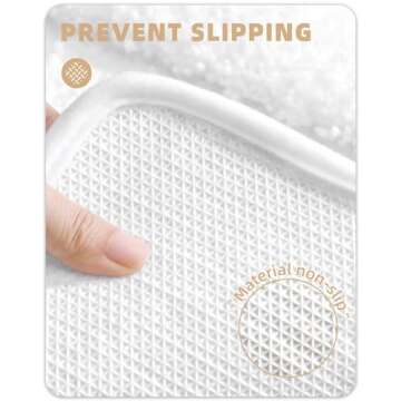 Color&Geometry Ultra Thick Plush Bathroom Rugs- Super Absorbent, Non Slip, Fluffy, Soft, Washable White Bath Mat- 17"x29.5" Luxury Shaggy Bath Mats for Bathroom Floor, Shower, Sink, Bathtub