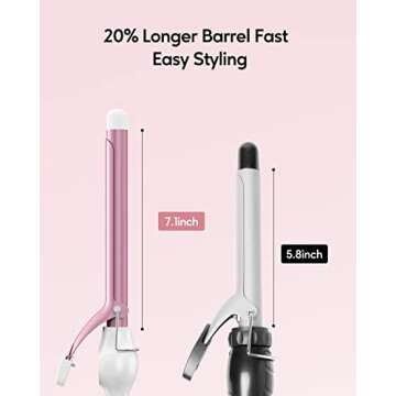 ORYNNE Ceramic Curling Iron, 3/4 Inch Barrel, Digital Temp Control, Fast Heat Up, 7 Adjustable Temperatures, 60 Min Auto Shut Off