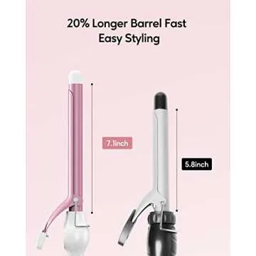 ORYNNE Ceramic Curling Iron, 3/4 Inch Barrel, Digital Temp Control, Fast Heat Up, 7 Adjustable Temperatures, 60 Min Auto Shut Off