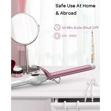 ORYNNE Ceramic Curling Iron, 3/4 Inch Barrel, Digital Temp Control, Fast Heat Up, 7 Adjustable Temperatures, 60 Min Auto Shut Off