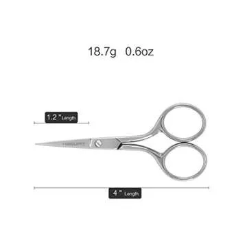 HAGUPIT Small Precision Embroidery Scissors, 4" Forged Stainless Steel Sharp Pointed Tip Detail Shea...