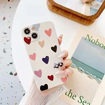 Jmltech Compatible with iPhone 13 Case for Women Girls Cute Design Soft Silicone Camera Protection P...