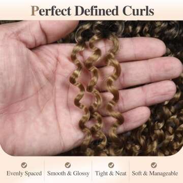 FANCEE Afro Kinky Curly Braiding Hair Ombre Blonde Marlybob Jerry Curl Crochet Hair Extension for Black Women Short Soft Synthetic Passion Twist Hair 6X (1B/27, 18 Inches)